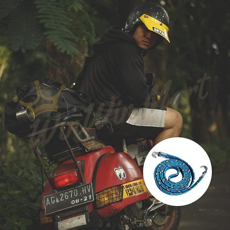 hemat tali pengikat barang bagasi motor 1.5 meter/tali bagasi motor tali karet pen/tali pengikat bag