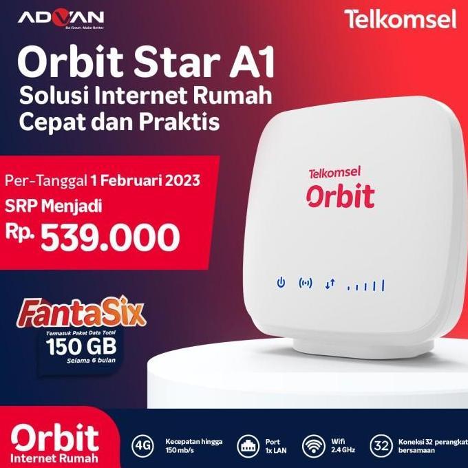 MODEM MIFI WIRELESS ROUTER TELKOMSEL ORBIT STAR A1 FREE PERDANA ORBIT