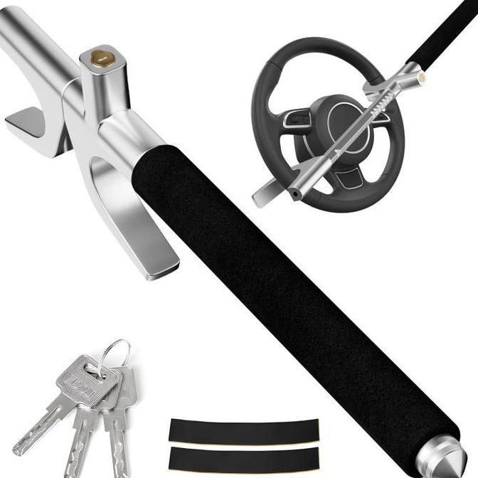 Kunci Pengaman Mobil Anti Maling Stainless Kunci Pengaman Stir Kunci Stang Mobil Teleskopis Kunci Se