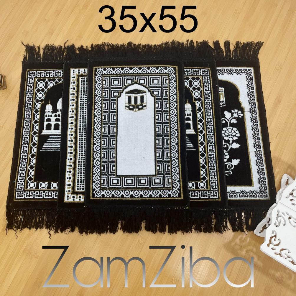 DISKON SAJADAH KECIL SAJADAH MUKA SUJUD KHUSUS HITAM UKURAN 35X55 CM