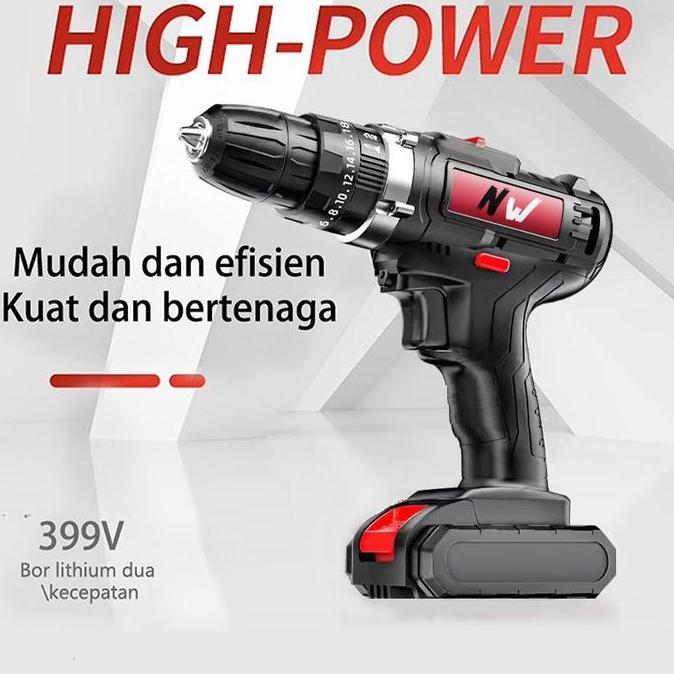 PILOPY Mesin Bor Baterai Tangan bor tangan baterai Bor Baterai Bor Tanpa kabel Bor Impact Cordless 3