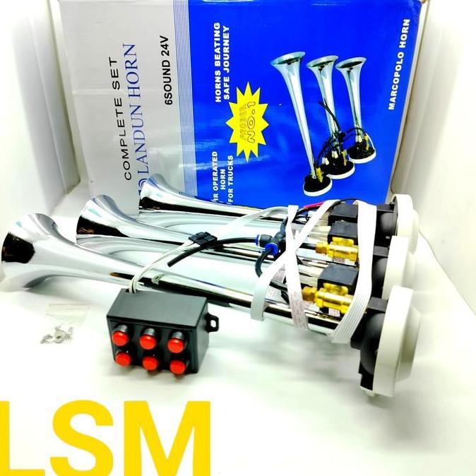 LAVANA KLAKSON TELOLET 3 CORONG 6 SUARA 6 TOMBOL MARCOPOLO 12V 24V HORN TECH
