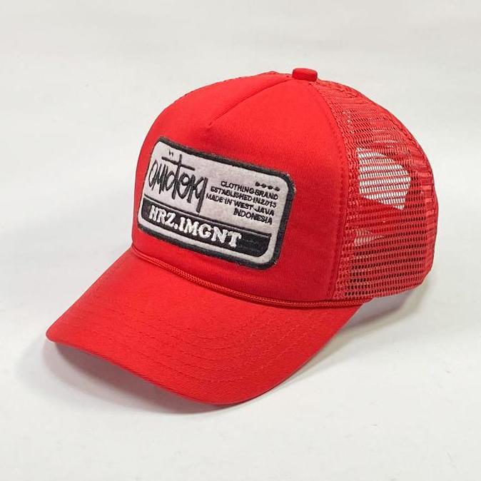 DV202 >> TOPI TRUCKER HAT MERAH TOPI JARING PRIA DISTRO COWOK ORIGINAL RED