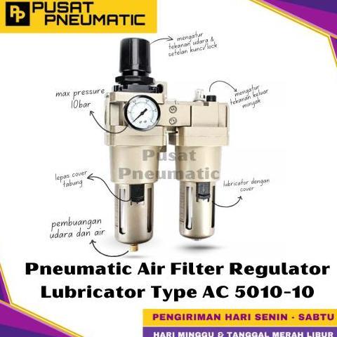 AC 5010-10 FILTER REGULATOR LUBRICATOR PNEUMATIC 2 BARIS 1" AC5010-10
