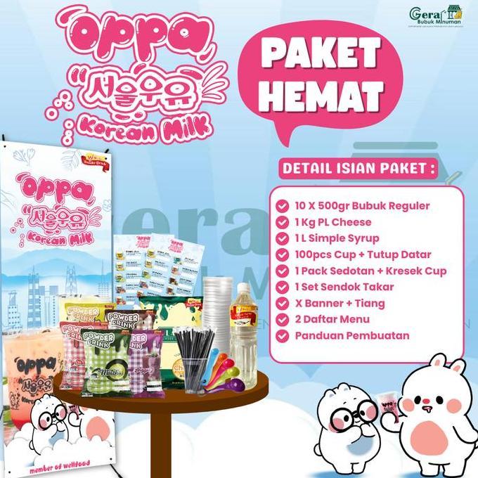 FRANCHISE MINUMAN Oppa Korean Milk - Paket Hemat