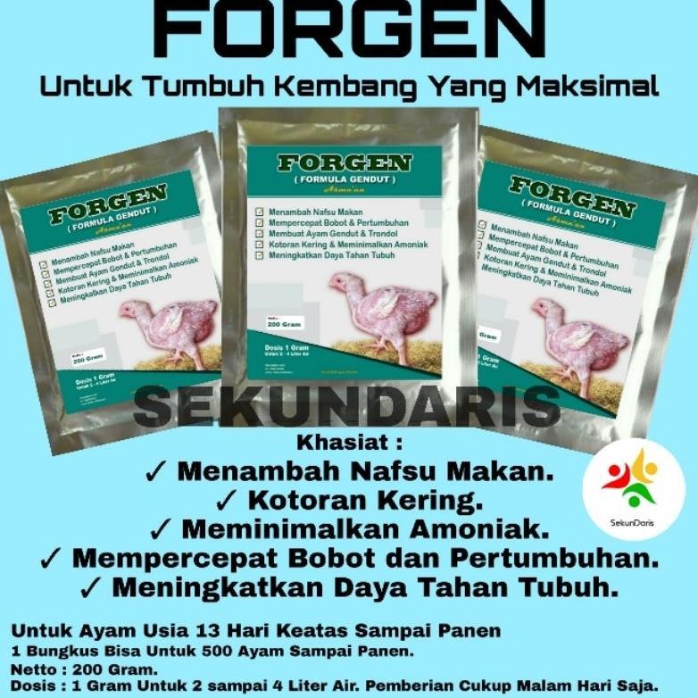VITAMIN AYAM - FORGEN - SUPLEMEN AYAM - VITAMIN AYAM BROILER - PENAMBAH NAFSU MAKAN AYAM BROILER THA