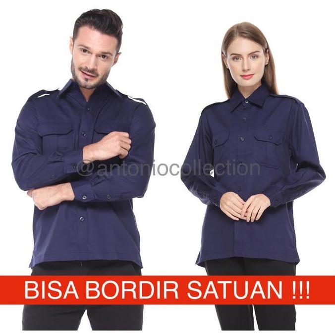 Baju PNS Biru Dongker Navy Lengan Panjang , Baju PDH Biru Dongker Navy , Baju ASN Biru Dongker Navy 