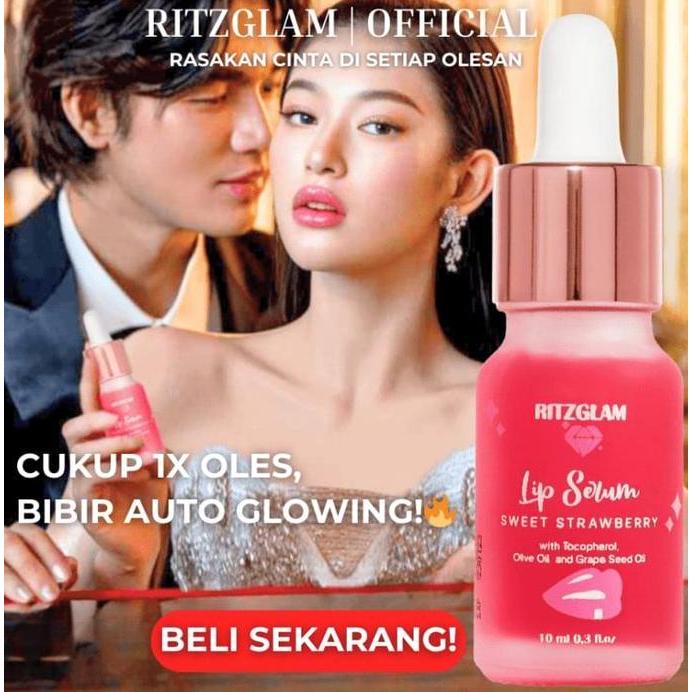 Bellashoopingcom - [HALAL & BPOM] RITZGLAM Lip Serum I Bibir Lembap,  Pink Natural, No Sulam with Vi