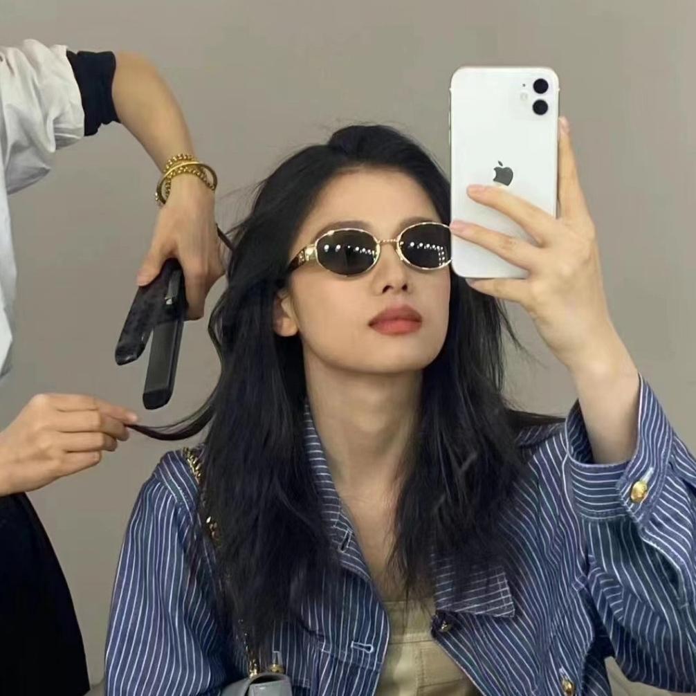 limited kacamata hitam modis/kacamata hitam/kacamata bingkai kecil oval retro menonjolkan wajah keci