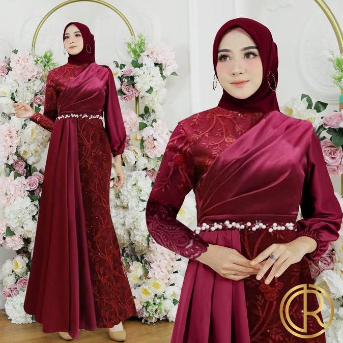 Aurora Boutique MAXI GAMILA | M L XL 2XL | 11 WARNA | Long Dress Semi Duyung Seragam Mewah Muslim Fr