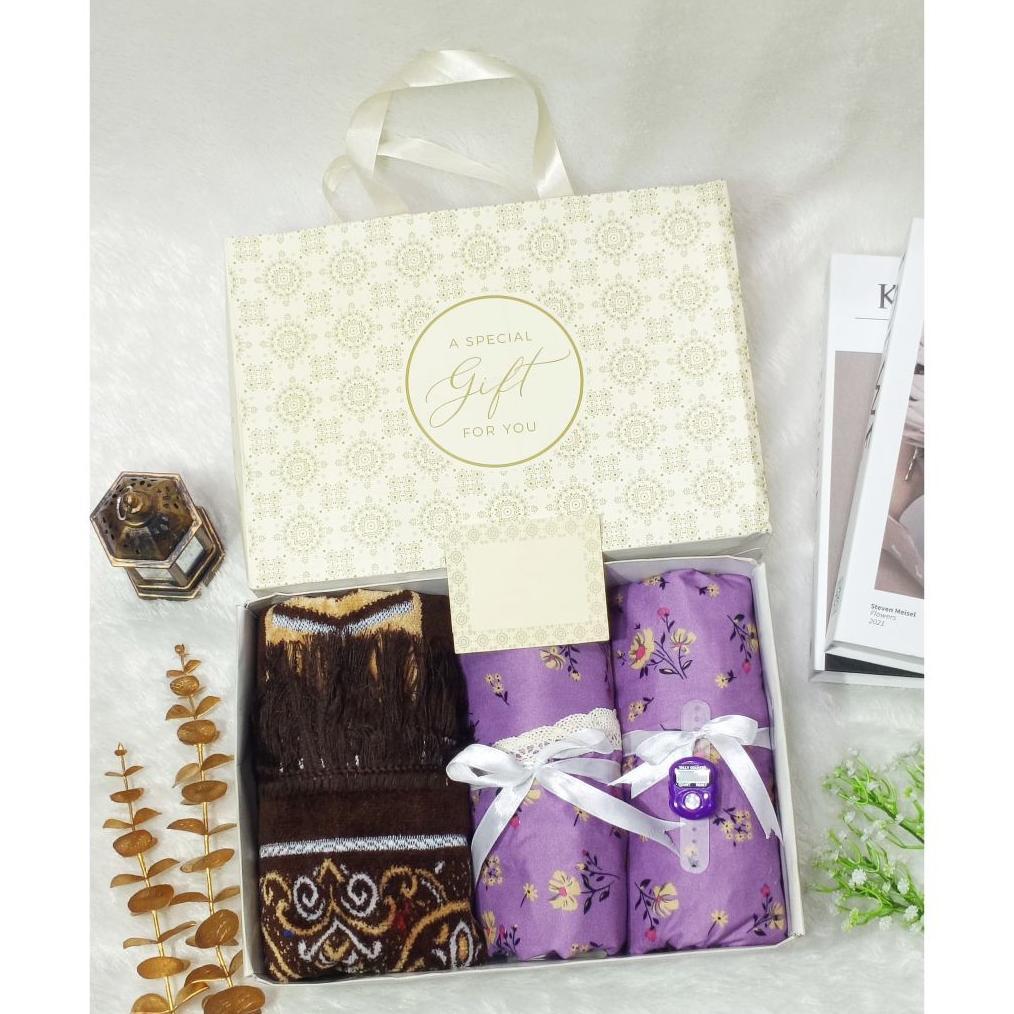Termurah Hamper Hantaran Mukena Motif Dewasa Sejadah Turkey Free Tasbih Digital Hadiah Guru