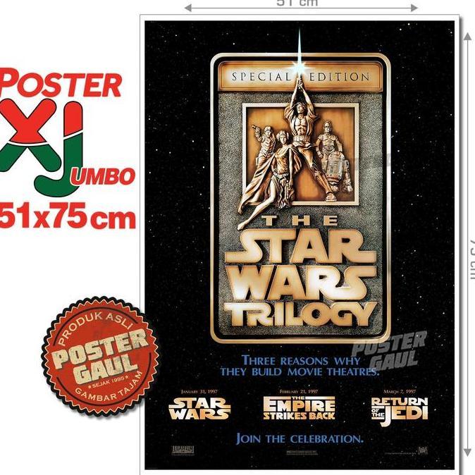 '' POSTER XJUMBO REPRODUKSI POSTER FILM : STAR WARS TRILOGY SPECIAL EDITION (1997) #XJFJP564 - 51X75