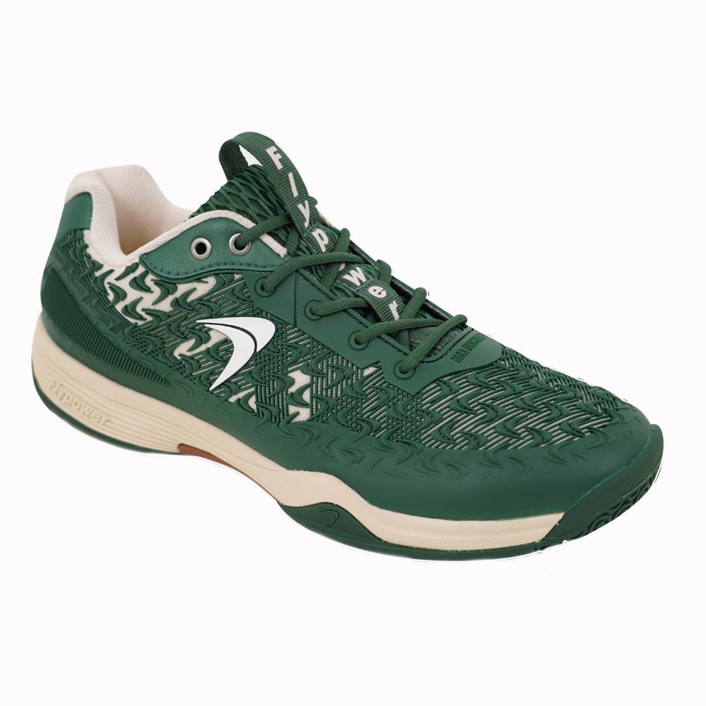BESTPROMO Flypower New Dieng Sepatu Olahraga Badminton Pria Dan Wanita Dark Green/Off White/Brown