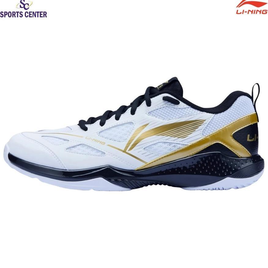 NEW PROMO New Sepatu Badminton Lining Blast JF-01 / JF Lite AYTU025-3 White Rich Gold