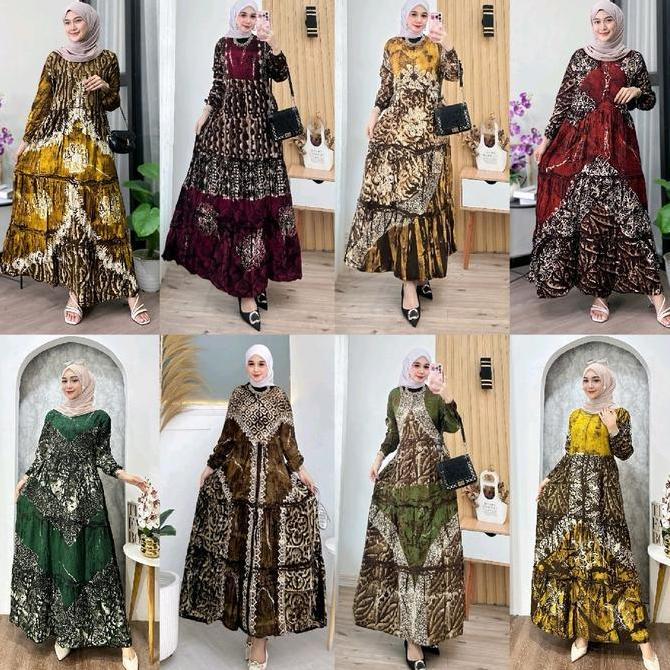 Grade Ori Zaneera Batik - Gamis Twill Ori Berkualitas Cap Malaman Pekalongan Rayon Premium Tebal Dre