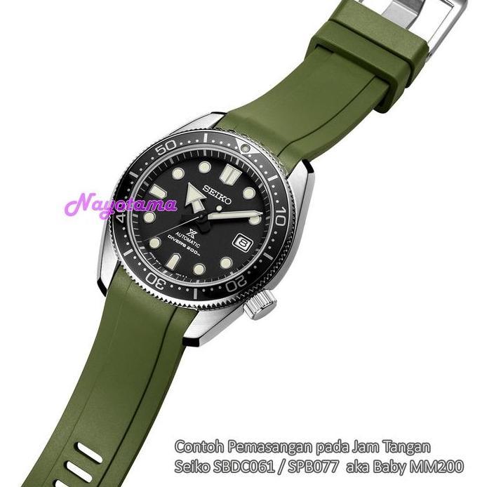 CRAFTER BLUE CB13 Rubber Strap Green for Seiko Baby MM200 Mini Turtle