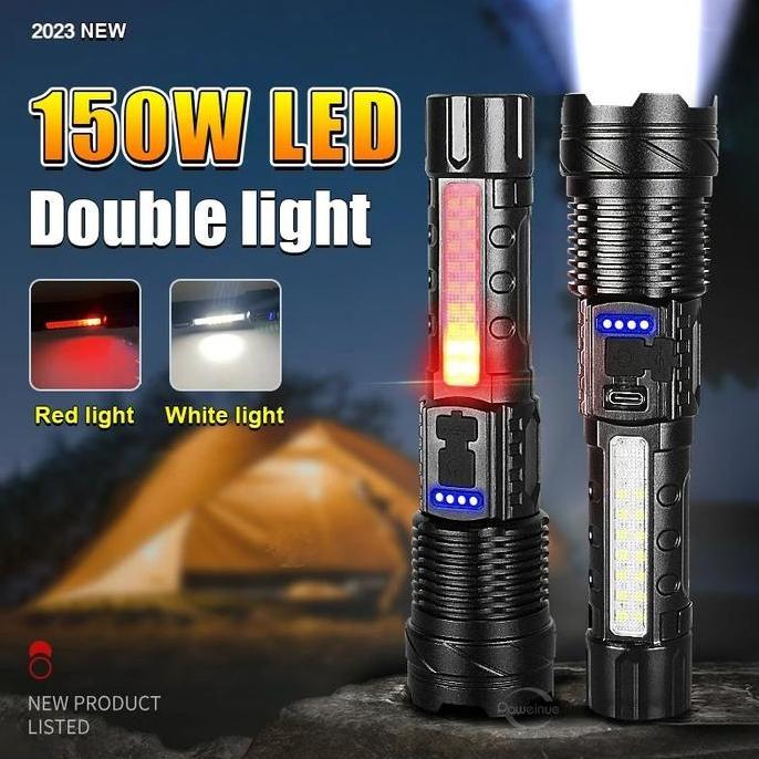 Lansungkirim- Senter Led High Power Zoom Jarak Jauh 90000 Lumens / Senter Sorot Super Terang Gt-10 B