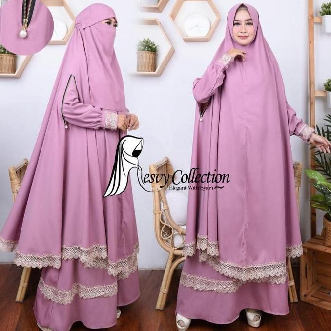 Sekarangaja- Alya Set Full Lengkap+ Cadar Resvy Collection Gamis Mewah Elegant