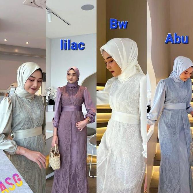 Sekarangaja- Gamis Busui Xiva / Dress Satin Lapis Brukat Premium / Gamis Elegan Mewah Eksklusif Kond