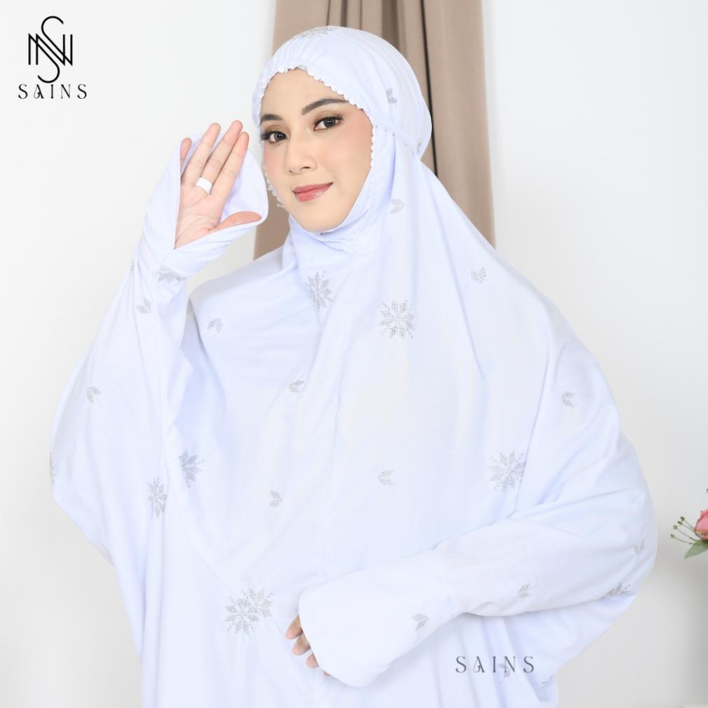 Promo Sains - ( Free Tas Spounbond ) Mukenah Terusan Dewasa Bordir Songket Katun Premium Lembut Muke