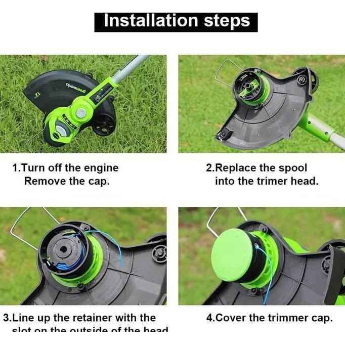 Greenworks Tutup Senar Potong Rumput Cordless 24V Mesin 40 V Greenwork