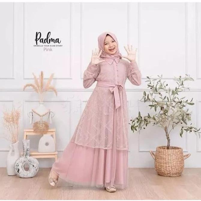 Terlaris Abaya Padma Kids Dress/Gamis Anak Perempuan Remaja Tanggung Muslimah Cantik Dan Anggun Usia