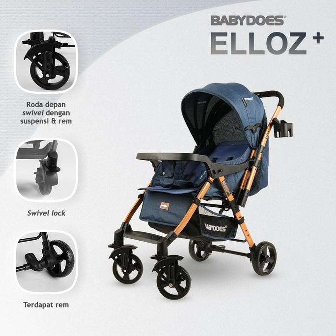 BabyDoes BD Elloz+ / BabyDoes Elloz Plus / baby stroller / kereta dorong bayi / stroller reversible 