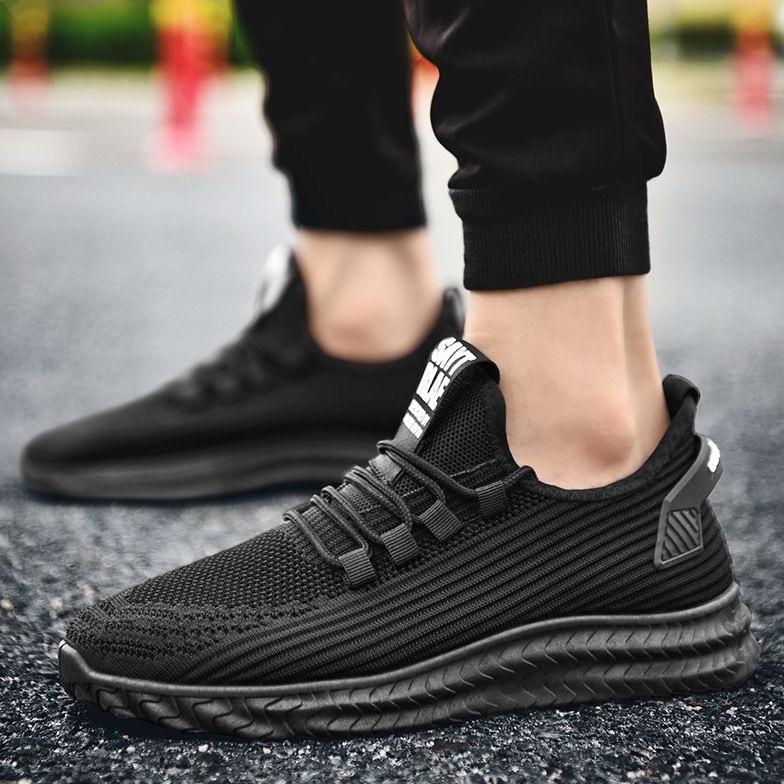 TERBARU TIMUGA Sepatu Pria Hitam Polos Outdoor Sepatu Olahraga Cowok Lari Sekolah Kasual Sport Shoes