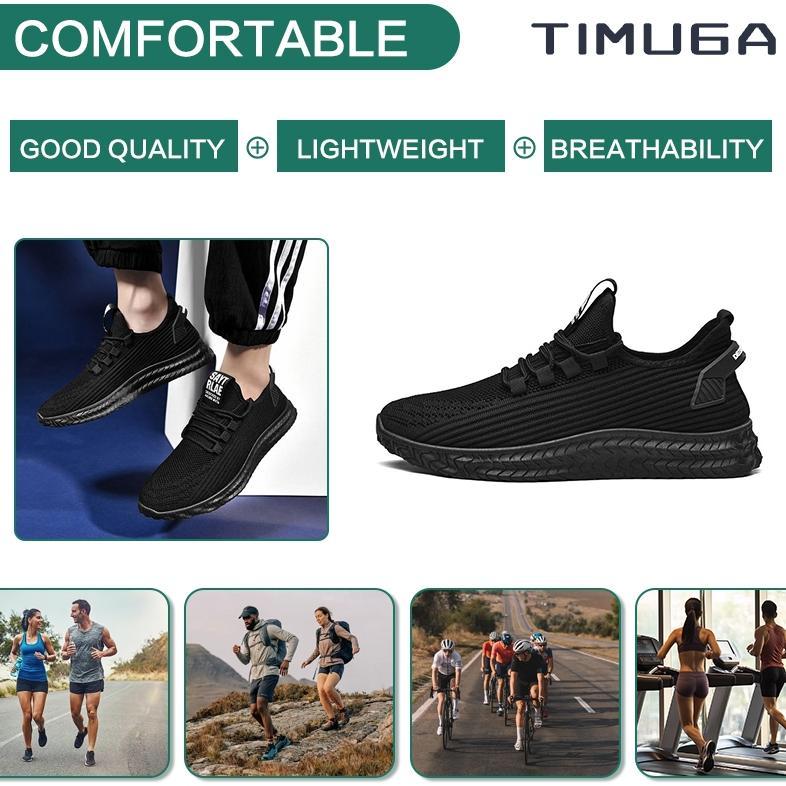 PROMO TIMUGA Sepatu Pria Hitam Polos Outdoor Sepatu Olahraga Cowok Lari Sekolah Kasual Sport Shoes M