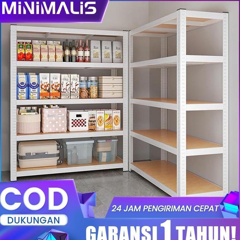 Minimalis Rak besi siku 5/6 susun Rak Gudang Rak supermarket rak dapur Rak besi serbaguna Rak Aquari