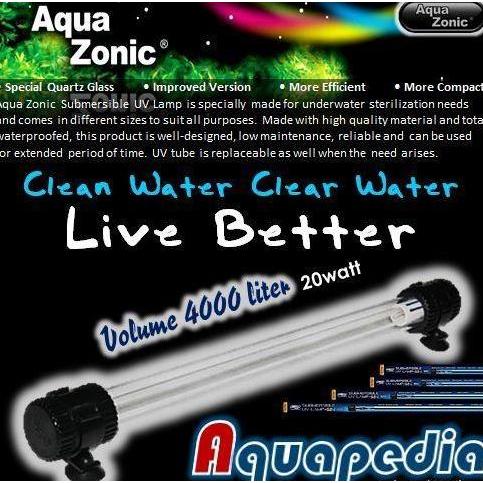 Aqua Zonic UV006 Lampu UV Celup Kolam 20watt Aquazonic Submersible UV