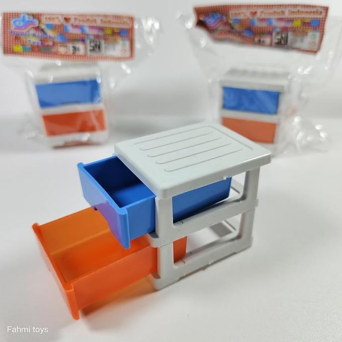 10 pcs Mainan laci mini 2 susun mainan rak plastik mainan anak anak