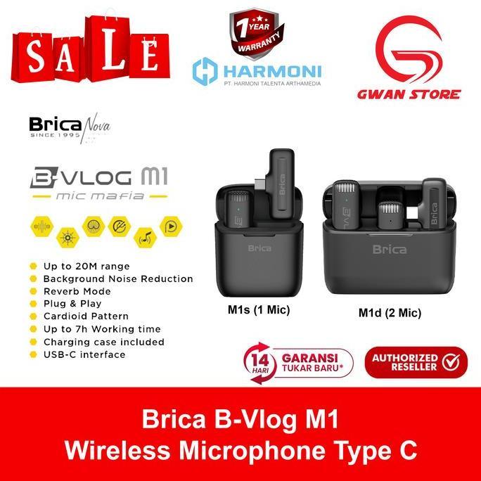 Brica B-VLOG M1 Wireless Clip On Microphone with Charging Case Type C