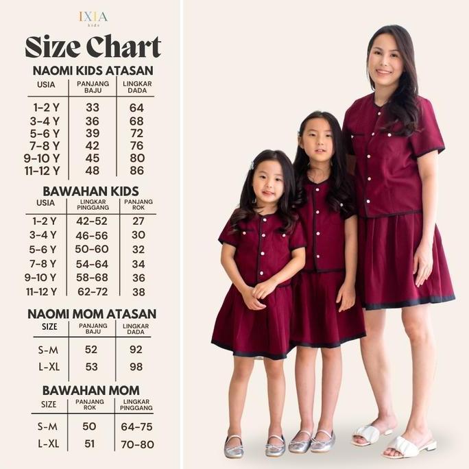 [Ixia Kids] Naomi Set / Imlek 2026 / Baju Couple Ibu Anak Perempuan 1-12 Tahun BS