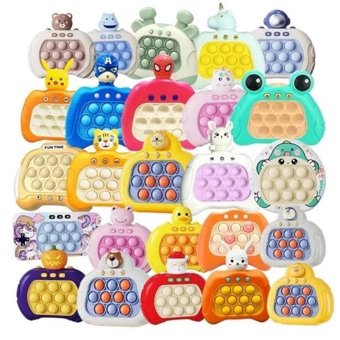 (Free Baterai) Quick Push Game Electronic Pop Light Up / Mainan Anak Quick Push Game Pop IT / Game C