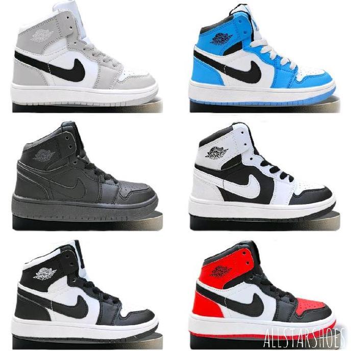 Sepatu Anak Laki Laki Perempuan J0rdan 1 Hh tas Import Kids Warna Hitam Putih Merah Abu