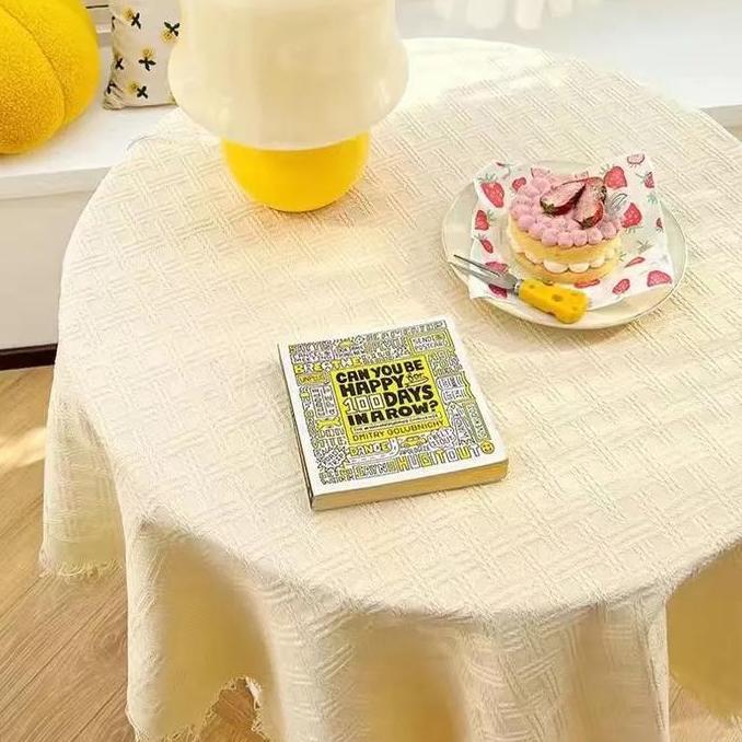 CODTaplak meja Nordic benang katun taplak meja kelas atas Taplak meja kopi rumbai taplak meja tahan 