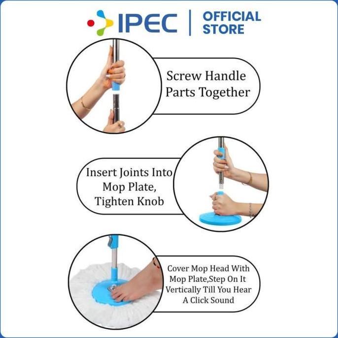 Tongkat Set Super Mop - Handle Set Super Mop Refill Kain Pel Magic Mop