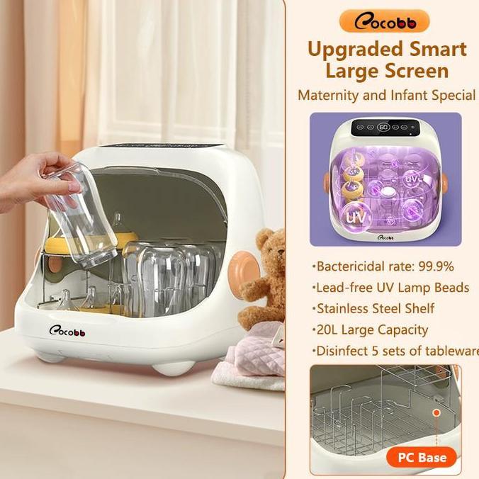 BAKOELJADOEL192 - COCOBB BABY BOTTLE UV STERILIZER BOTOL BAYI KABINET STERILISASI RUMAH TANGGA UV 2 