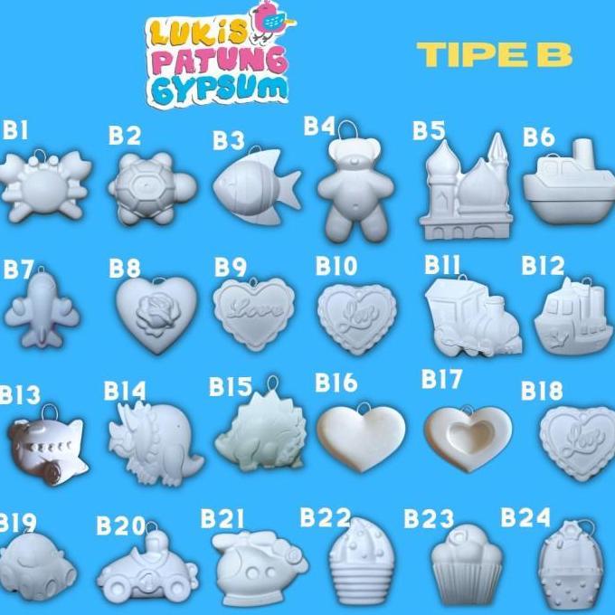 Patung lukis gypsum mainan anak paket / patung painting gipsum / media