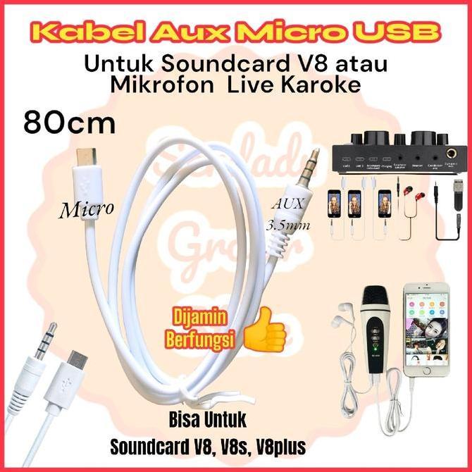 Kabel Soundcard V8 V8s V8u V8plus / Kabel Micro To Aux / Kabel Soundcard micro to Jack 3.5mm