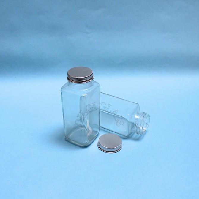 BKKC250 botol kaca kotak french square 250ml/botol susu/juice/kopi