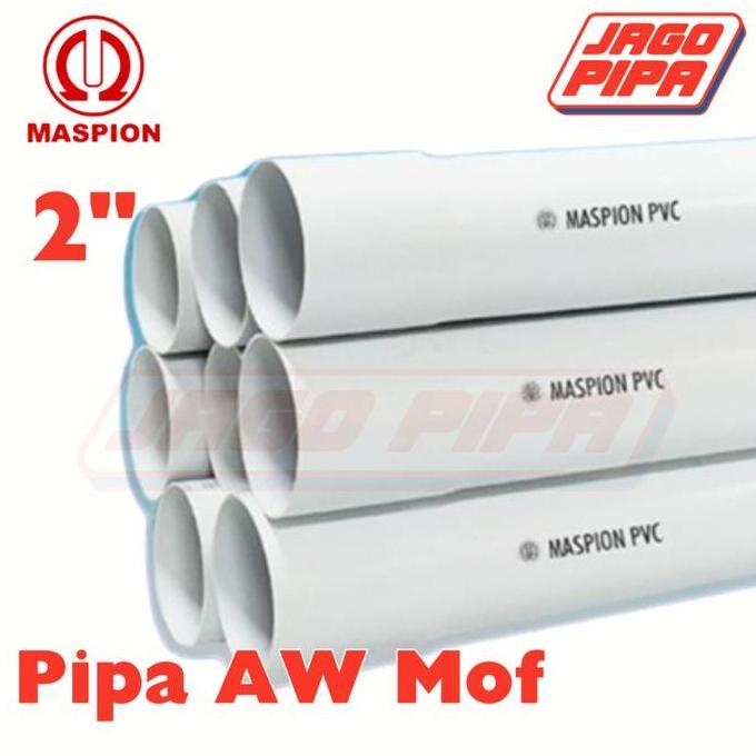 New- Maspion Pipa AW 2 Inch Putih MOF PVC 4 Meter Paralon 2" PUTIH