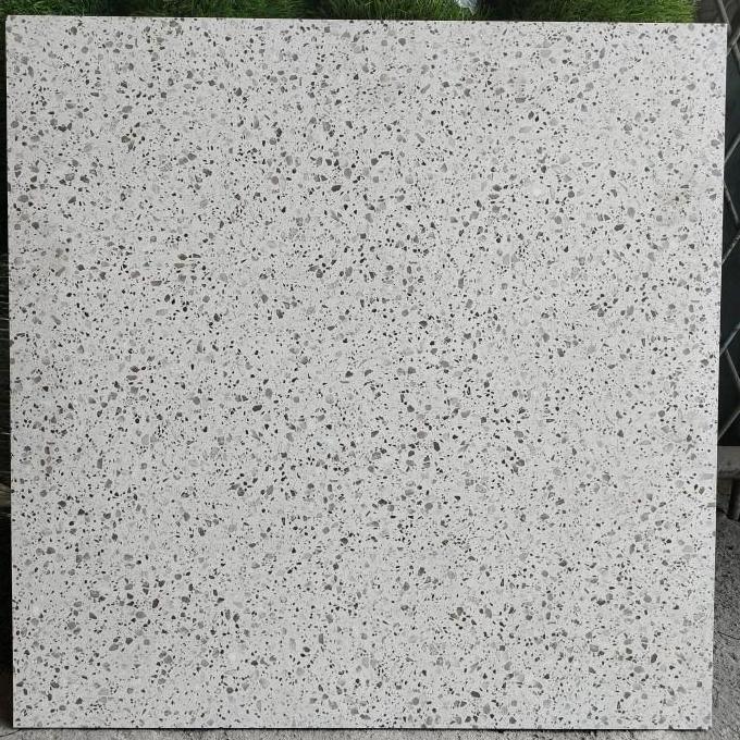 GRANIT 60x60 TERRA WHITE INFINITE 60x60 TERASO / TERAZZO ABU INDUSTRIAL / KERAMIK ABU SEMEN murah