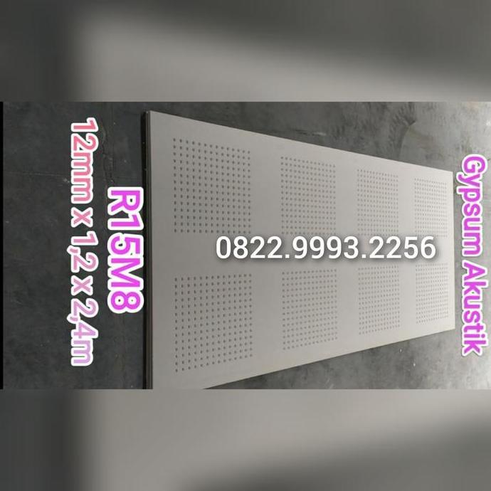 GYPSUM AKUSTIK PERFORATED 12MM 1200X2400 / R15M8 / R15 NO.8 / GIPSUM murah