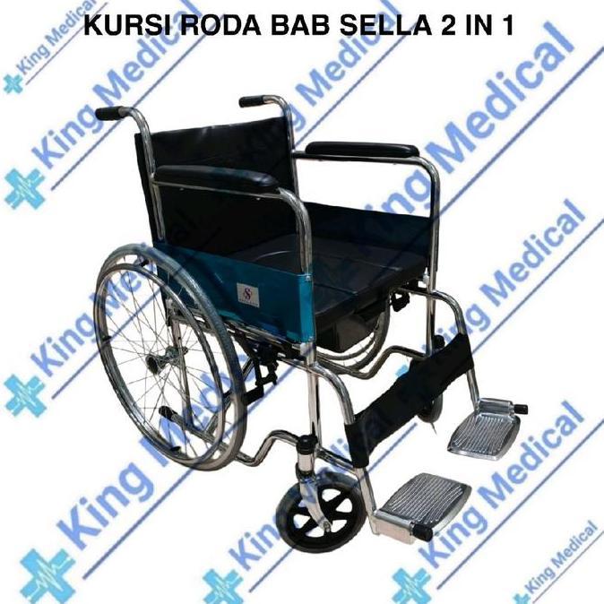 Kursi Roda BAB 2in1 Sella (Kursi Roda+Commode/Tempat BAB) KHUSUS INSTANT