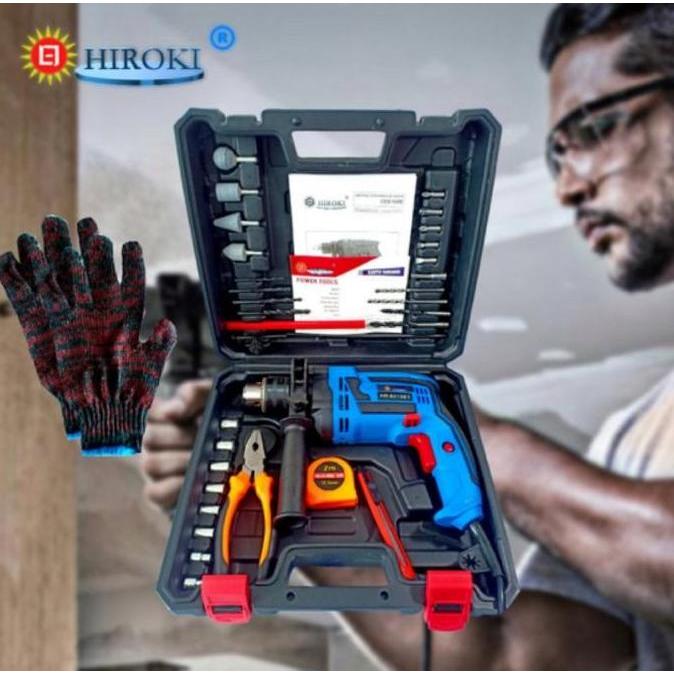 HIROKI PREMIUM HR 8213BT PAKET MESIN BOR TEMBOK 13 mm + TANG