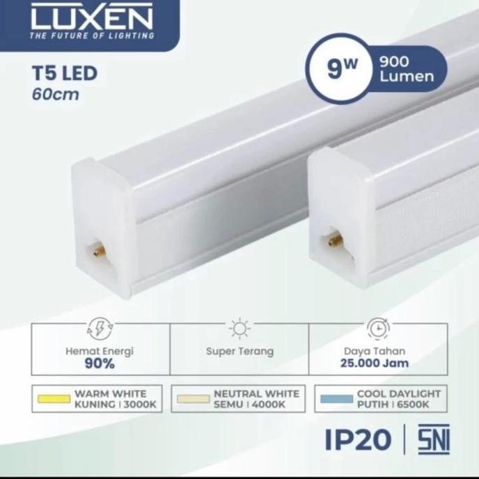 Ready stock LAMPU TL T5 LED 9Watt Luxen (60cm)
