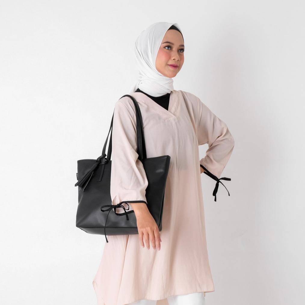 New Product Pamole - Tote Bag Wanita Bahan Kulit Sintetis Penutup Resleting - Volen Series