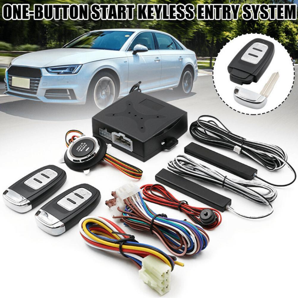 Push Start Stop Engine Mobil Universal System Keamanan Yang Canggih Lengkap Keyless 2pcs Remot